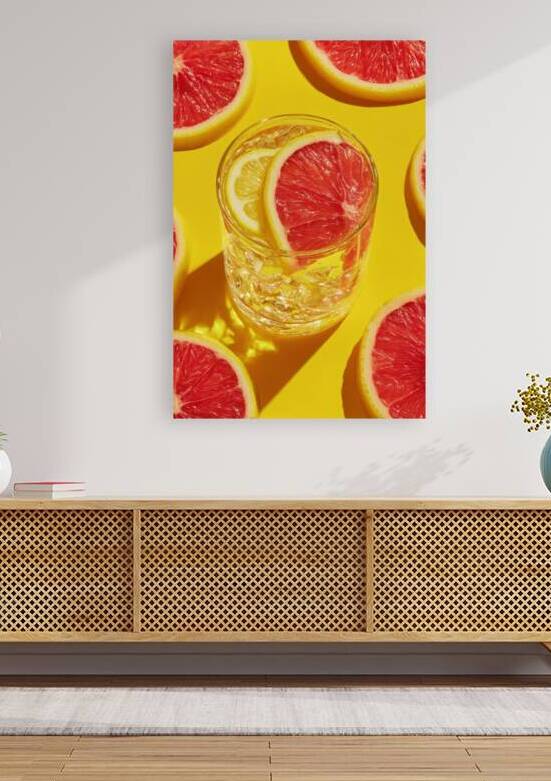Grapefruit and Lemon Drink - Summer Citrus on Yellow by Matthias Hauser