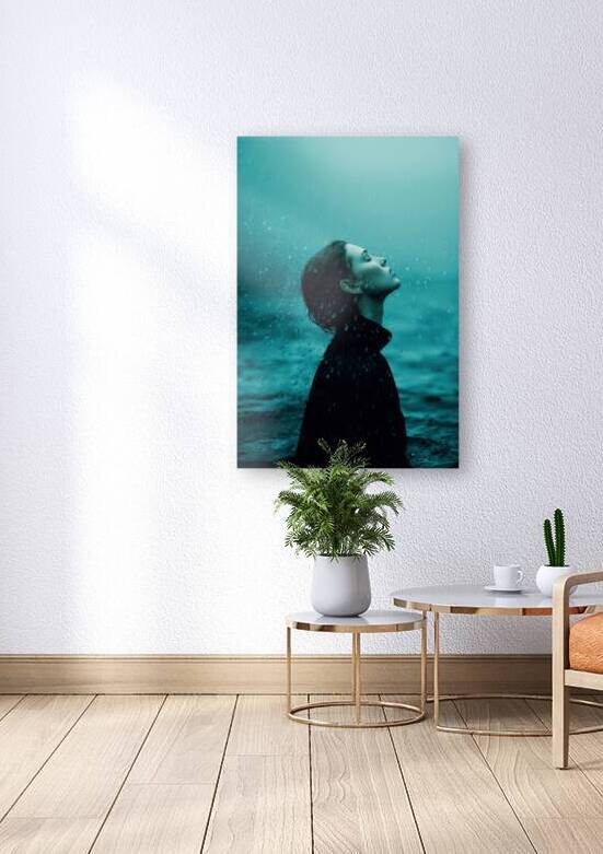 Woman Rain Portrait - Serene Surrender by Matthias Hauser