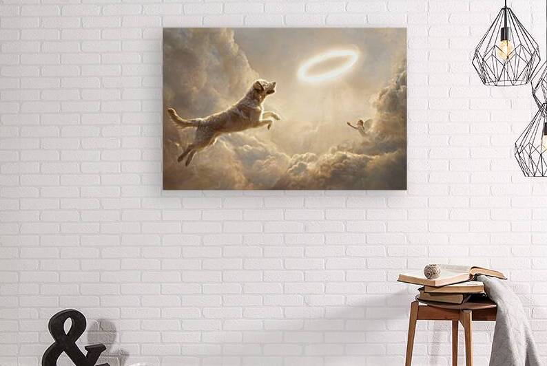 Heavenbound - Labrador Dog and Angel in the Clouds by Matthias Hauser