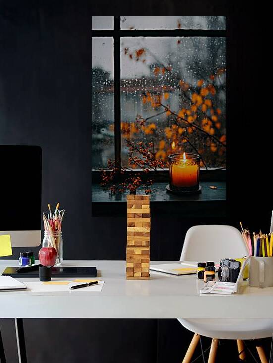 Candle by a Rainy Window by Matthias Hauser