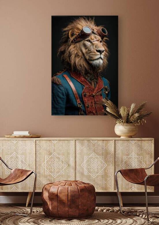 Steampunk Lion Commander in Regal Attire by Matthias Hauser
