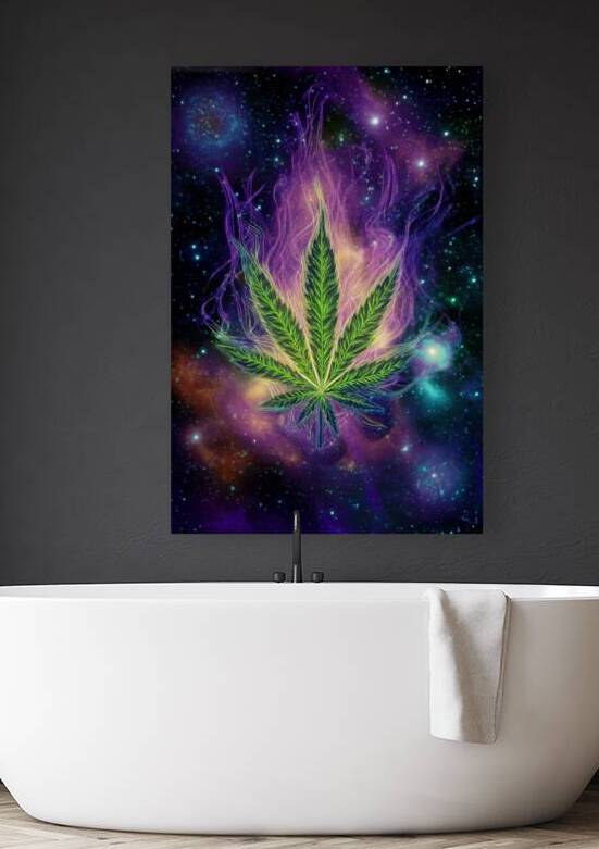 Cosmic Cannabis Leaf in Space by Matthias Hauser