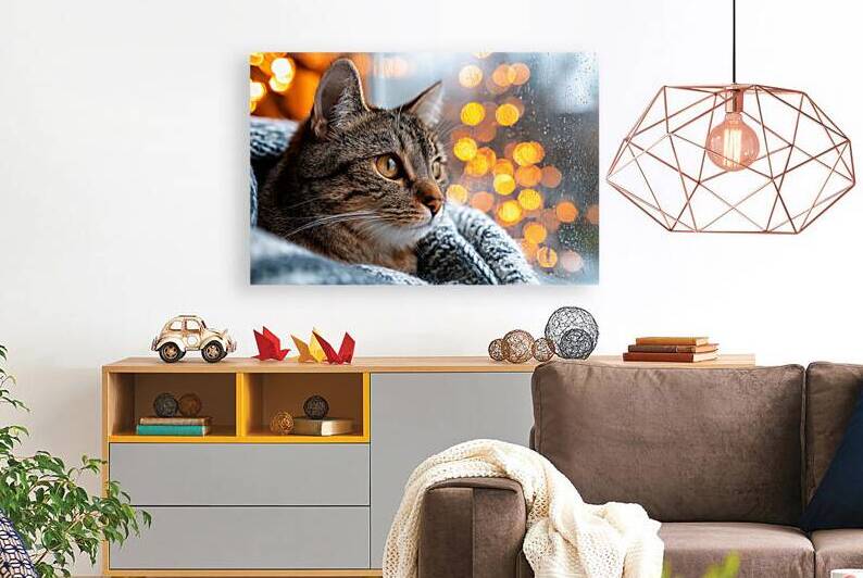Cozy Cat by the Rainy Window by Matthias Hauser