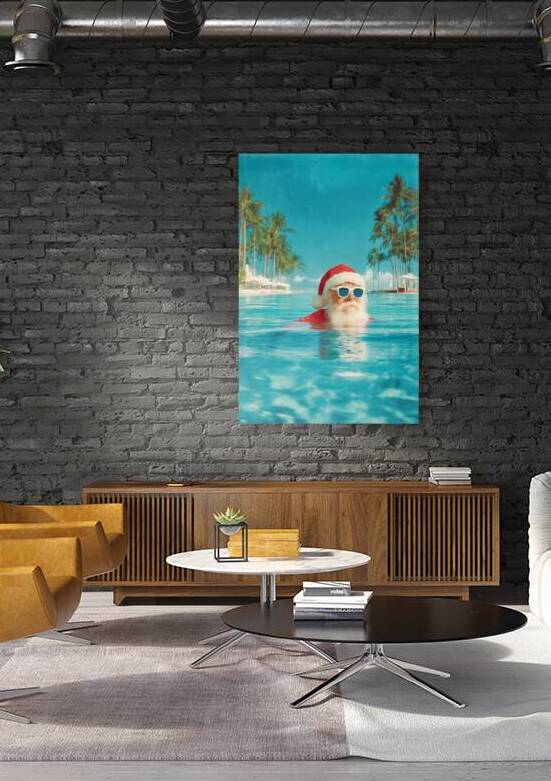 Santa Chilling in Tropical Pool by Matthias Hauser