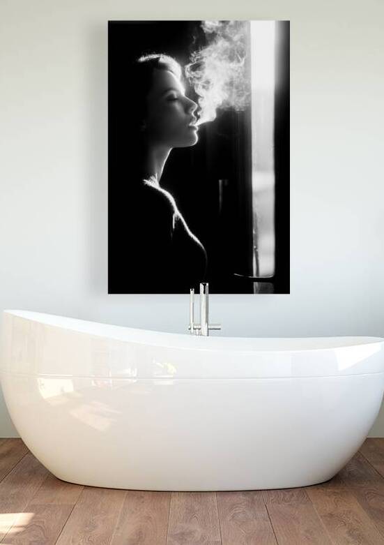 Woman Smoking by the Window by Matthias Hauser