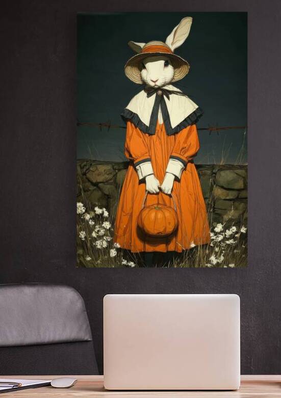 Halloween Rabbit - Pumpkin Basket by Matthias Hauser