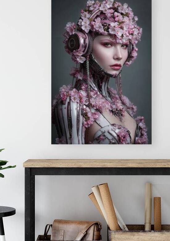 Cyberpunk Cherry Blossom Cyborg Portrait by Matthias Hauser
