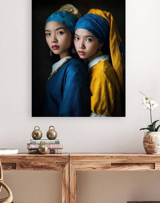 Two Women with Pearl Earrings by Matthias Hauser