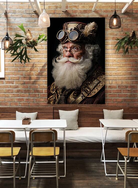 Steampunk Santa Claus Portrait with Goggles by Matthias Hauser