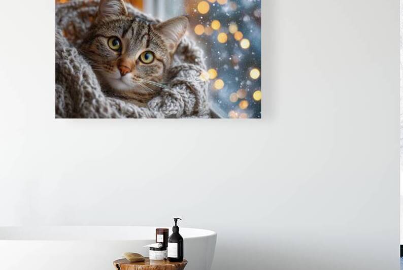 Cozy Cat and Festive Lights by Matthias Hauser