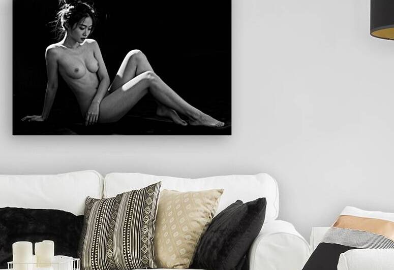 Nude Woman Seated Black and White by Matthias Hauser