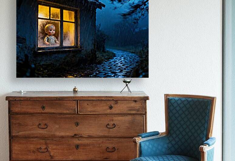 Lonely Doll in Rainy Window by Matthias Hauser
