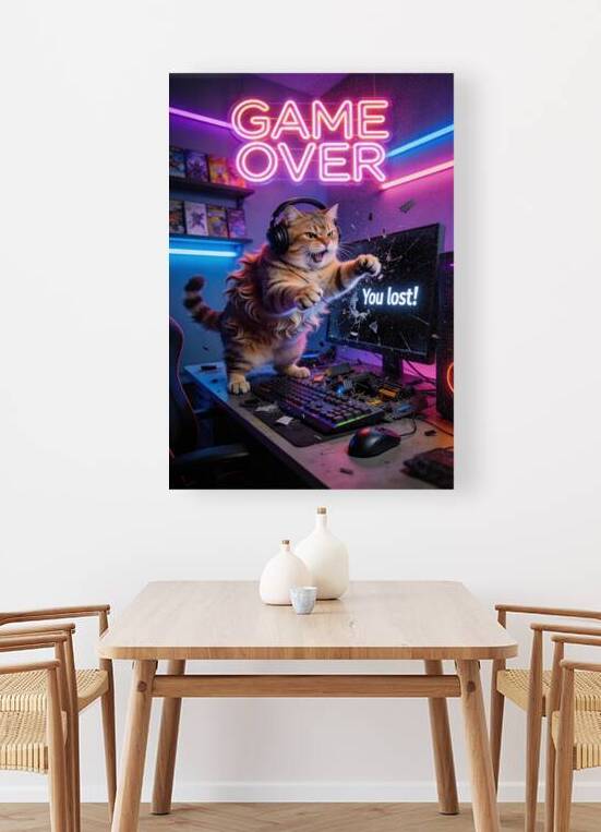 Furious Gamer Cat in Action by Matthias Hauser