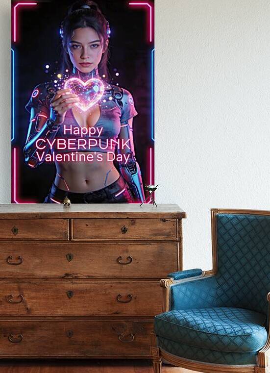 Happy Cyberpunk Valentines Day - Neon Romance by Matthias Hauser