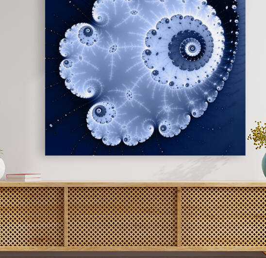 Fractal spiral light and dark blue colors by Matthias Hauser