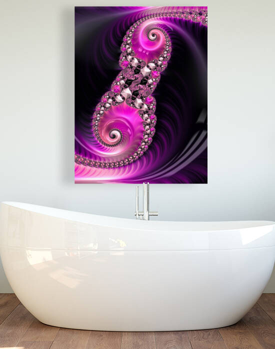 Pink and Purple Fractal Spirals and Gems by Matthias Hauser