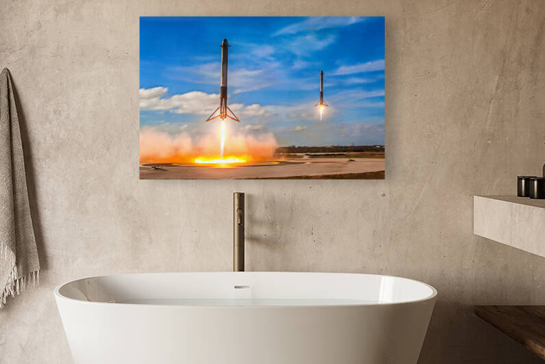 SpaceX Falcon Heavy booster landing by Matthias Hauser