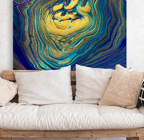 Abstract Fluid Art Tree Ring Pour Jewel Colors by Matthias Hauser