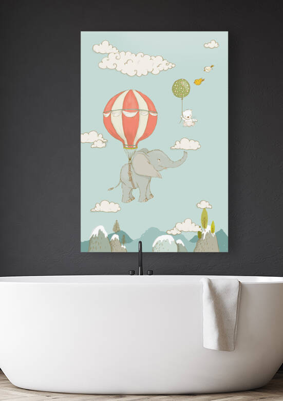 Floating Elephant and bear whimsical animals by Matthias Hauser