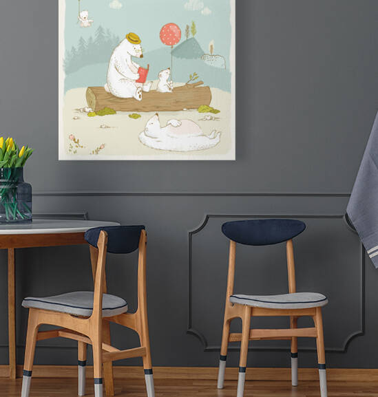 Cute Bear Family relaxing whimsical Art for Kids by Matthias Hauser