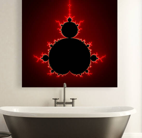 Mandelbrot set black and red square format by Matthias Hauser