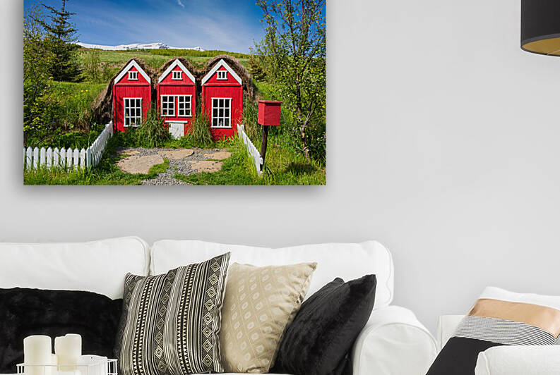 Red elf houses in Iceland for the Icelandic hidden people by Matthias Hauser
