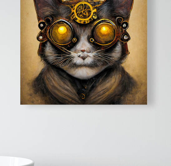 Steampunk Animal 07 Cat Portrait by Matthias Hauser