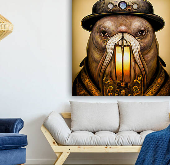Steampunk Animal 11 Walrus Portrait by Matthias Hauser