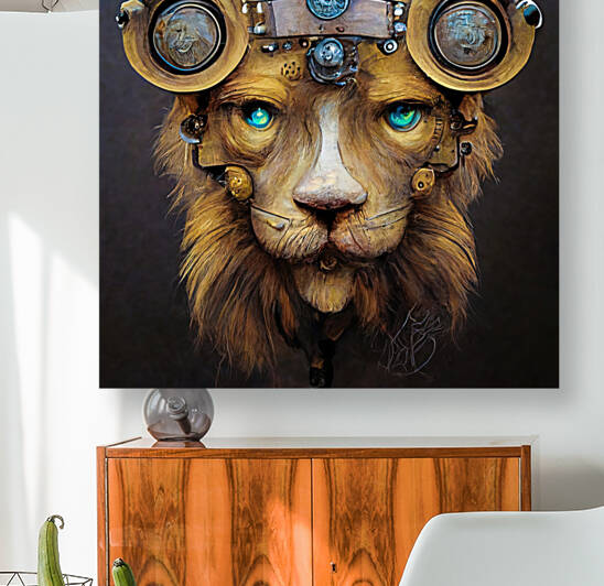 Steampunk Animal 10 Lion Portrait by Matthias Hauser
