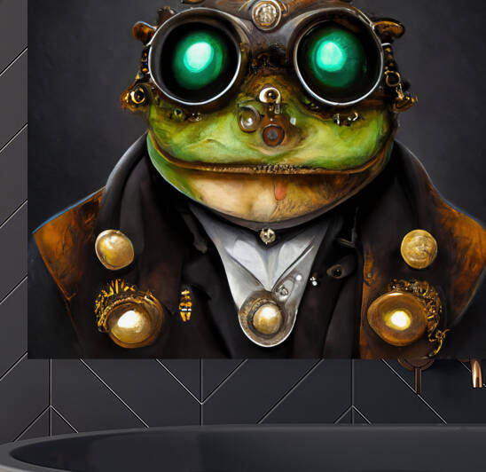 Steampunk Animal 12 Frog Portrait by Matthias Hauser