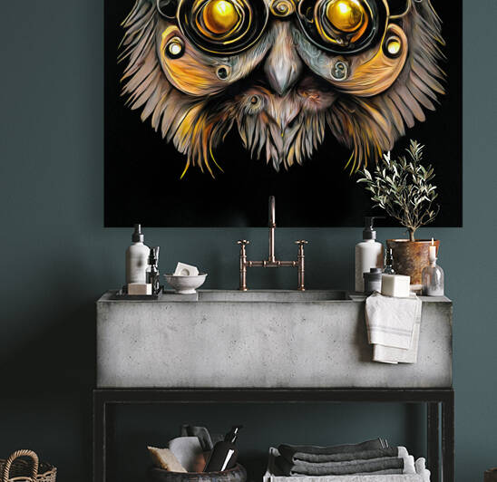 Steampunk Animal 05 Owl Portrait by Matthias Hauser