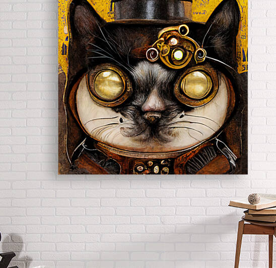 Steampunk Animal 13 Victorian Cat Portrait by Matthias Hauser