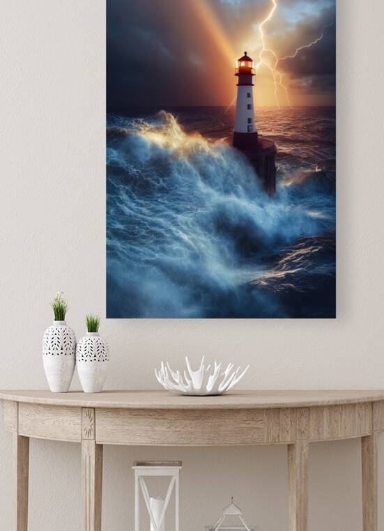 Lighthouse 07 Waves and Stormy Weather by Matthias Hauser