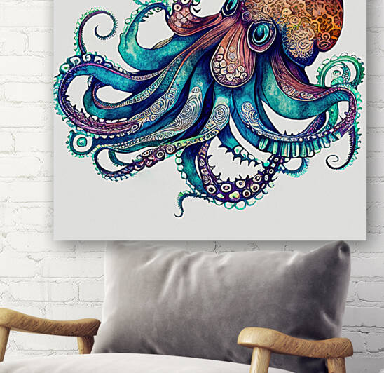 Watercolor Animal 05 Octopus by Matthias Hauser