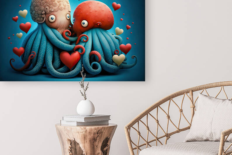 Octopus Love 02 Cute Animals by Matthias Hauser