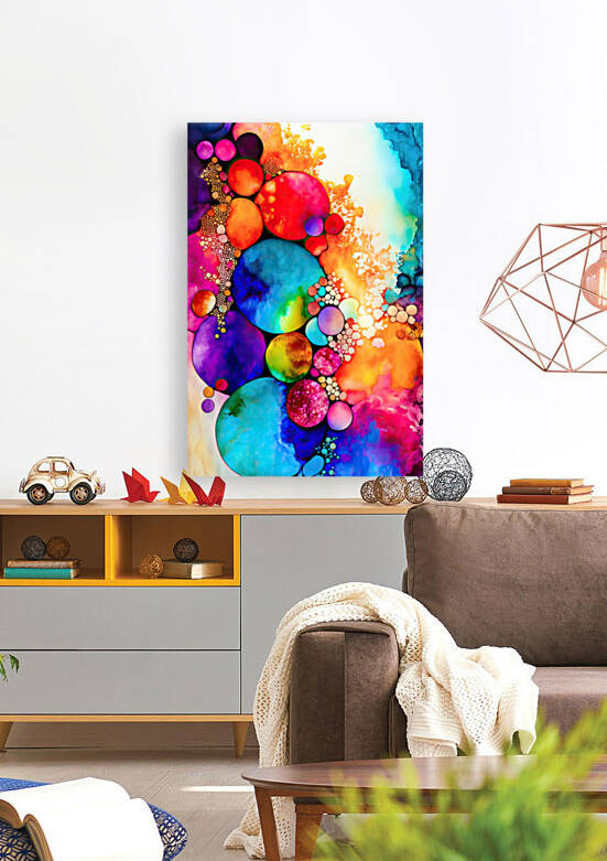 Abstract Art Alcohol Ink Style 29 Colorful Circles by Matthias Hauser