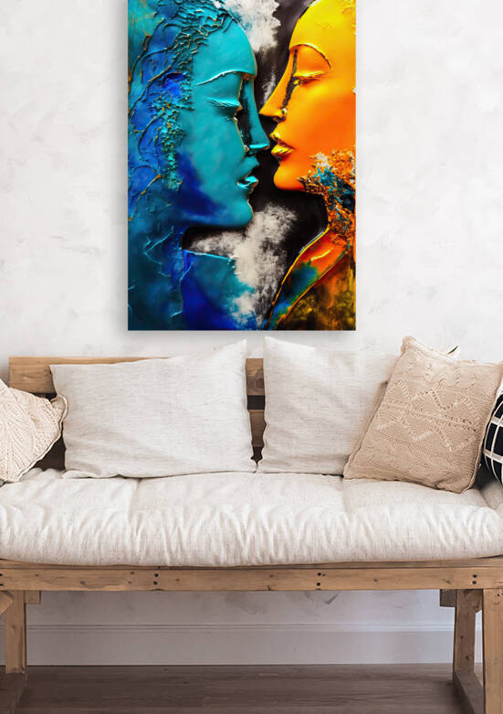 Two Lovers 01 Blue and Orange by Matthias Hauser