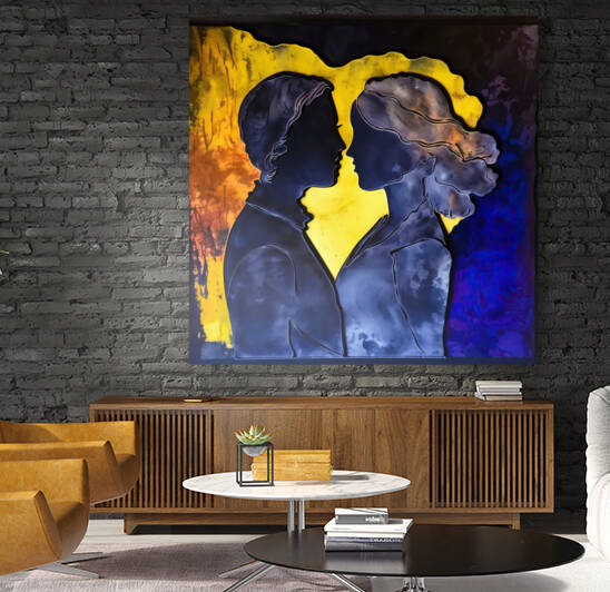Two Lovers 03 Blue and Yellow by Matthias Hauser