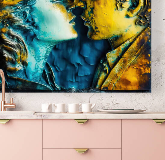 Two Lovers 02 Blue and Gold by Matthias Hauser
