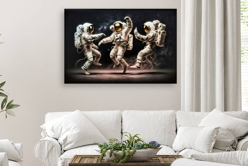 Outer Space Party 01 Dancing Astronauts by Matthias Hauser