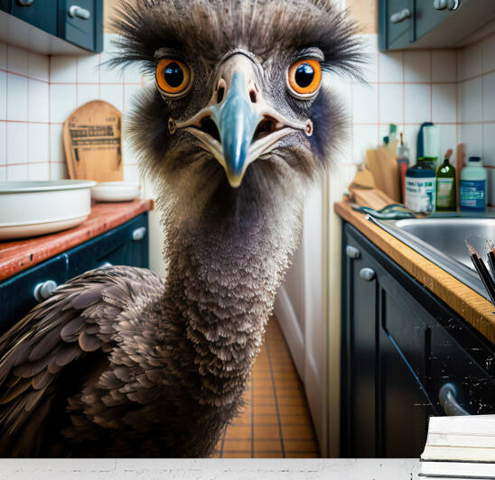 Emu in the Kitchen 01 by Matthias Hauser