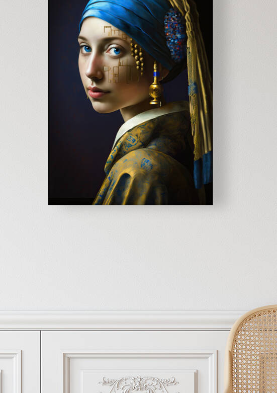 Girl with a pearl earring 01 Cyberpunk Style by Matthias Hauser