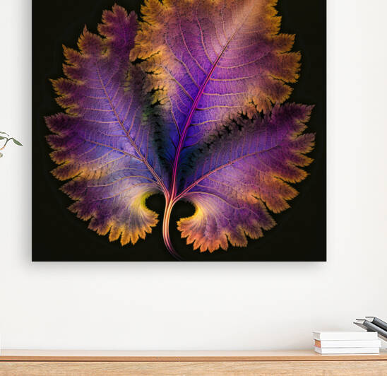 Fractal Leaf 04 Purple and Gold by Matthias Hauser