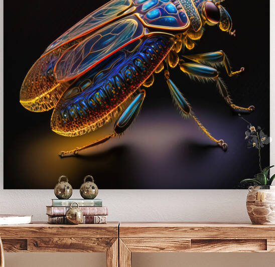 Computer Bug 01 Blue and Golden by Matthias Hauser