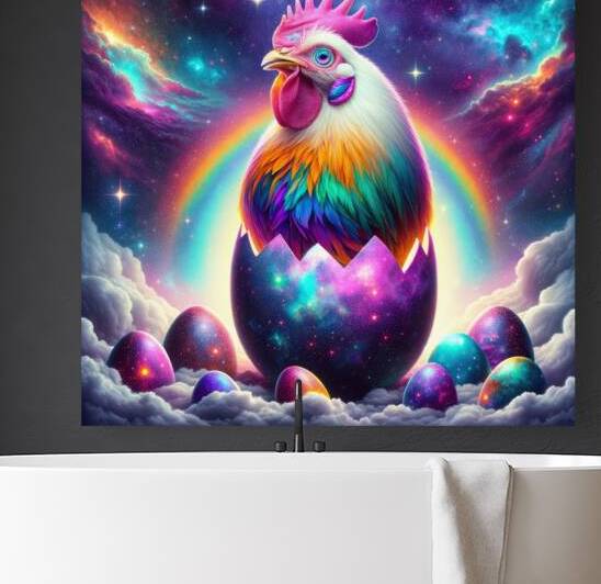Surreal Psychedelic Galaxy Chicken 01 by Matthias Hauser