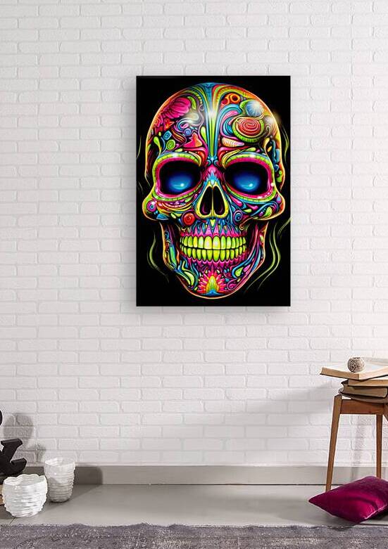Neon Skull 01 Psychedelic Colors by Matthias Hauser