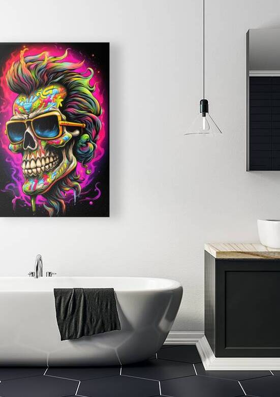 Cool Skull 02 Neon Colors by Matthias Hauser