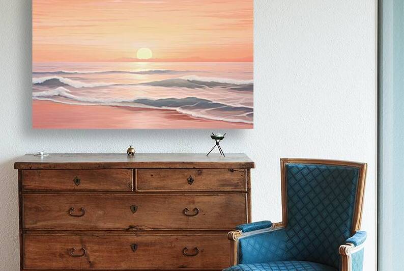 Ocean Sunrise Peach and Gold 01 by Matthias Hauser