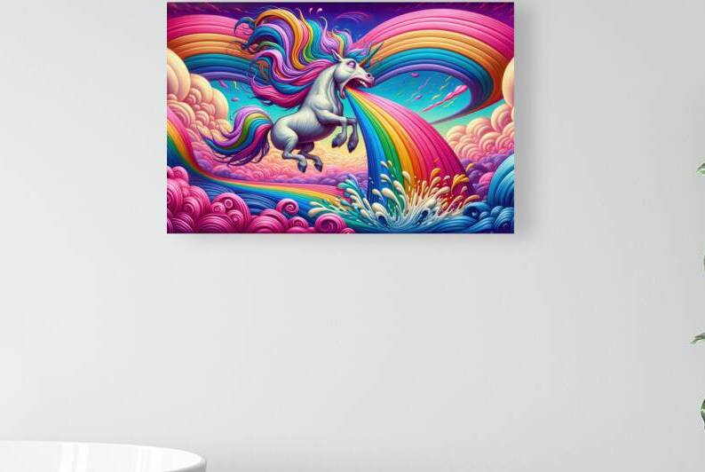 Unicorn Puking Rainbow Colors 01 by Matthias Hauser