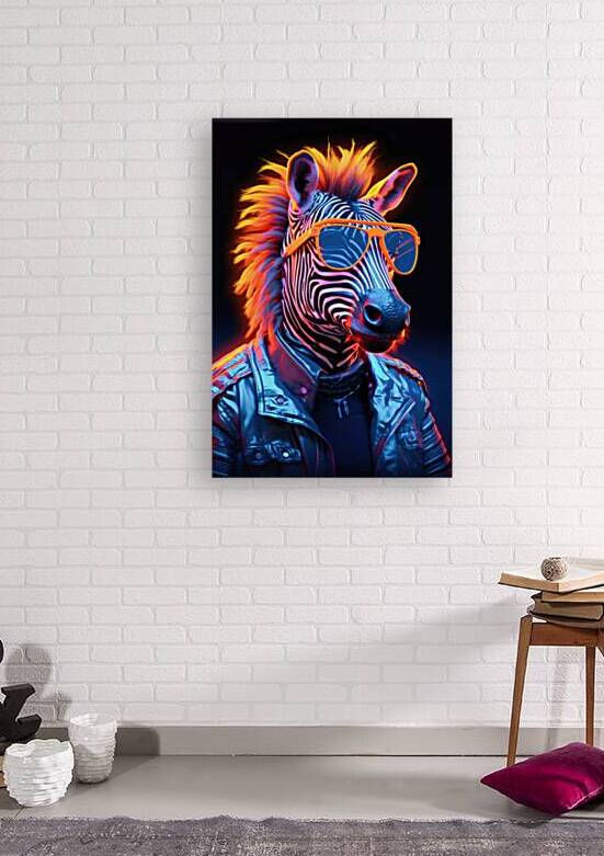 Cyberpunk Zebra 01 Neon Glow by Matthias Hauser